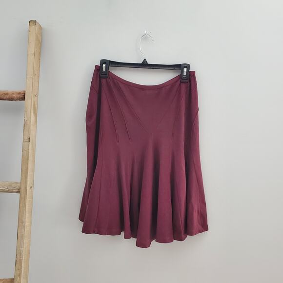 Calvin Klein Women's Maroon Pull Up Short Circle Skirt Size S - Picture 2 of 4